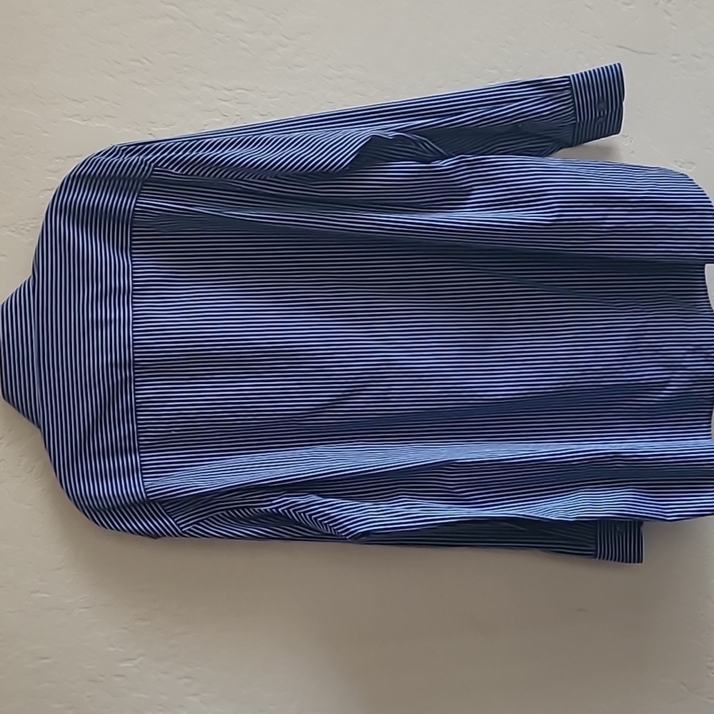 Perry Ellis Portfolio Navy Striped Button Up Dress Shirt XL - Picture 5 of 5